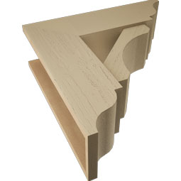 Ekena Millwork - BKTUR0756X24X24LEC01RCPR - Timberthane Faux Wood Legacy Style Bracket w/ Offset Brace, Traditional Ends, 7 1/2"W x 24"D x 24"H, Primed Tan