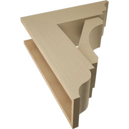 Ekena Millwork - BKTUR0756X24X28LEC01RCPR - Timberthane Faux Wood Legacy Style Bracket w/ Offset Brace, Traditional Ends, 7 1/2"W x 24"D x 28"H, Primed Tan