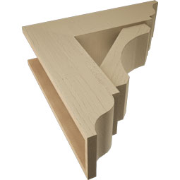 Ekena Millwork - BKTUR0756X26X26LEC01RCPR - Timberthane Faux Wood Legacy Style Bracket w/ Offset Brace, Traditional Ends, 7 1/2"W x 26"D x 26"H, Primed Tan