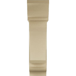 Ekena Millwork - BKTUR0756X26X30LEC01RCPR - Timberthane Faux Wood Legacy Style Bracket w/ Offset Brace, Traditional Ends, 7 1/2"W x 26"D x 30"H, Primed Tan