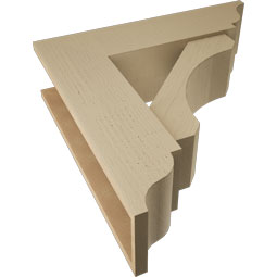Ekena Millwork - BKTUR0756X28X28LEC01RCPR - Timberthane Faux Wood Legacy Style Bracket w/ Offset Brace, Traditional Ends, 7 1/2"W x 28"D x 28"H, Primed Tan