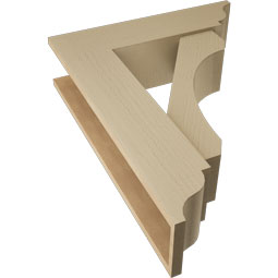 Ekena Millwork - BKTUR0756X28X36LEC01RCPR - Timberthane Faux Wood Legacy Style Bracket w/ Offset Brace, Traditional Ends, 7 1/2"W x 28"D x 36"H, Primed Tan