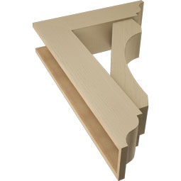 Ekena Millwork - BKTUR0756X28X40LEC01RCPR - Timberthane Faux Wood Legacy Style Bracket w/ Offset Brace, Traditional Ends, 7 1/2"W x 28"D x 40"H, Primed Tan