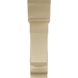 Ekena Millwork - BKTUR0756X30X30LEC01RCPR - Timberthane Faux Wood Legacy Style Bracket w/ Offset Brace, Traditional Ends, 7 1/2"W x 30"D x 30"H, Primed Tan
