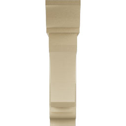 Ekena Millwork - BKTUR0756X32X32LEC01RCPR - Timberthane Faux Wood Legacy Style Bracket w/ Offset Brace, Traditional Ends, 7 1/2"W x 32"D x 32"H, Primed Tan