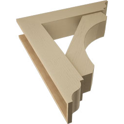 Ekena Millwork - BKTUR0756X36X40LEC01RCPR - Timberthane Faux Wood Legacy Style Bracket w/ Offset Brace, Traditional Ends, 7 1/2"W x 36"D x 40"H, Primed Tan