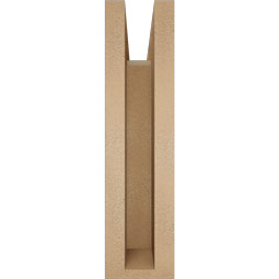 Ekena Millwork - BKTUR0352X14X14LEC05RCPR - Timberthane Faux Wood Legacy Style Bracket w/ Offset Brace, Block Ends, 3 1/2"W x 14"D x 14"H, Primed Tan