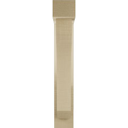 Ekena Millwork - BKTUR0352X14X22LEC05RCPR - Timberthane Faux Wood Legacy Style Bracket w/ Offset Brace, Block Ends, 3 1/2"W x 14"D x 22"H, Primed Tan