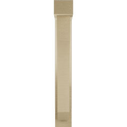 Ekena Millwork - BKTUR0352X14X26LEC05RCPR - Timberthane Faux Wood Legacy Style Bracket w/ Offset Brace, Block Ends, 3 1/2"W x 14"D x 26"H, Primed Tan