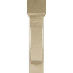 Ekena Millwork - BKTUR0352X16X16LEC05RCPR - Timberthane Faux Wood Legacy Style Bracket w/ Offset Brace, Block Ends, 3 1/2"W x 16"D x 16"H, Primed Tan