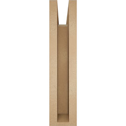 Ekena Millwork - BKTUR0352X16X16LEC05RCPR - Timberthane Faux Wood Legacy Style Bracket w/ Offset Brace, Block Ends, 3 1/2"W x 16"D x 16"H, Primed Tan