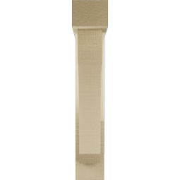 Ekena Millwork - BKTUR0352X16X20LEC05RCPR - Timberthane Faux Wood Legacy Style Bracket w/ Offset Brace, Block Ends, 3 1/2"W x 16"D x 20"H, Primed Tan