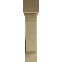 Ekena Millwork - BKTUROLEC44 - Timberthane Rough Cedar Faux Wood Legacy Block Bracket w/ Offset Brace