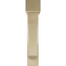Ekena Millwork - BKTUR0352X18X18LEC05RCPR - Timberthane Faux Wood Legacy Style Bracket w/ Offset Brace, Block Ends, 3 1/2"W x 18"D x 18"H, Primed Tan