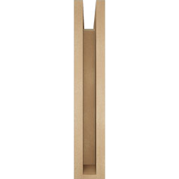 Ekena Millwork - BKTUR0352X20X20LEC05RCPR - Timberthane Faux Wood Legacy Style Bracket w/ Offset Brace, Block Ends, 3 1/2"W x 20"D x 20"H, Primed Tan
