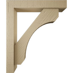Ekena Millwork - BKTUR0352X20X24LEC05RCPR - Timberthane Faux Wood Legacy Style Bracket w/ Offset Brace, Block Ends, 3 1/2"W x 20"D x 24"H, Primed Tan