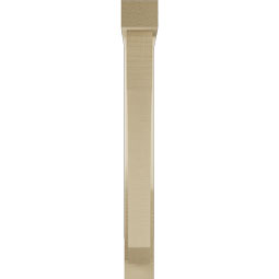 Ekena Millwork - BKTUR0352X22X30LEC05RCPR - Timberthane Faux Wood Legacy Style Bracket w/ Offset Brace, Block Ends, 3 1/2"W x 22"D x 30"H, Primed Tan