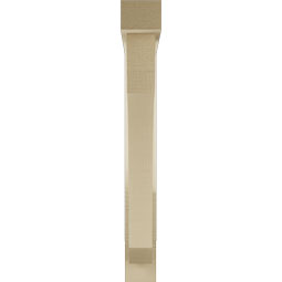 Ekena Millwork - BKTUR0352X24X28LEC05RCPR - Timberthane Faux Wood Legacy Style Bracket w/ Offset Brace, Block Ends, 3 1/2"W x 24"D x 28"H, Primed Tan