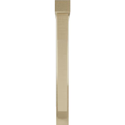 Ekena Millwork - BKTUR0352X24X32LEC05RCPR - Timberthane Faux Wood Legacy Style Bracket w/ Offset Brace, Block Ends, 3 1/2"W x 24"D x 32"H, Primed Tan
