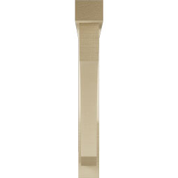 Ekena Millwork - BKTUR0352X26X26LEC05RCPR - Timberthane Faux Wood Legacy Style Bracket w/ Offset Brace, Block Ends, 3 1/2"W x 26"D x 26"H, Primed Tan
