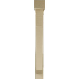 Ekena Millwork - BKTUR0352X26X30LEC05RCPR - Timberthane Faux Wood Legacy Style Bracket w/ Offset Brace, Block Ends, 3 1/2"W x 26"D x 30"H, Primed Tan
