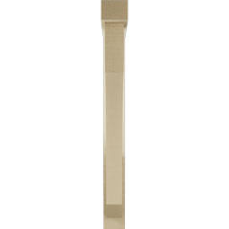 Ekena Millwork - BKTUR0352X26X34LEC05RCPR - Timberthane Faux Wood Legacy Style Bracket w/ Offset Brace, Block Ends, 3 1/2"W x 26"D x 34"H, Primed Tan