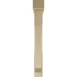 Ekena Millwork - BKTUR0352X28X28LEC05RCPR - Timberthane Faux Wood Legacy Style Bracket w/ Offset Brace, Block Ends, 3 1/2"W x 28"D x 28"H, Primed Tan