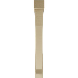 Ekena Millwork - BKTUR0352X30X30LEC05RCPR - Timberthane Faux Wood Legacy Style Bracket w/ Offset Brace, Block Ends, 3 1/2"W x 30"D x 30"H, Primed Tan