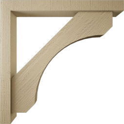 Ekena Millwork - BKTUR0352X30X30LEC05RCPR - Timberthane Faux Wood Legacy Style Bracket w/ Offset Brace, Block Ends, 3 1/2"W x 30"D x 30"H, Primed Tan