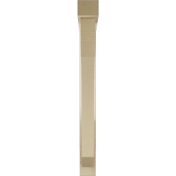 Ekena Millwork - BKTUR0352X30X34LEC05RCPR - Timberthane Faux Wood Legacy Style Bracket w/ Offset Brace, Block Ends, 3 1/2"W x 30"D x 34"H, Primed Tan