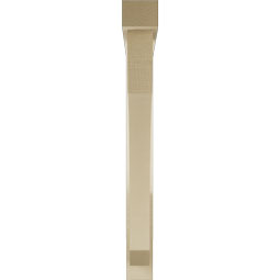 Ekena Millwork - BKTUR0352X32X32LEC05RCPR - Timberthane Faux Wood Legacy Style Bracket w/ Offset Brace, Block Ends, 3 1/2"W x 32"D x 32"H, Primed Tan