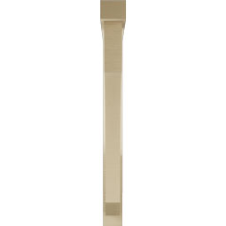 Ekena Millwork - BKTUR0352X32X36LEC05RCPR - Timberthane Faux Wood Legacy Style Bracket w/ Offset Brace, Block Ends, 3 1/2"W x 32"D x 36"H, Primed Tan
