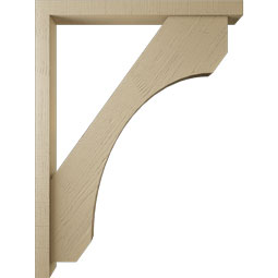 Ekena Millwork - BKTUR0352X36X48LEC05RCPR - Timberthane Faux Wood Legacy Style Bracket w/ Offset Brace, Block Ends, 3 1/2"W x 36"D x 48"H, Primed Tan