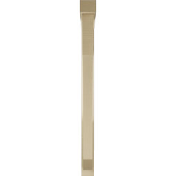 Ekena Millwork - BKTUR0352X38X44LEC05RCPR - Timberthane Faux Wood Legacy Style Bracket w/ Offset Brace, Block Ends, 3 1/2"W x 38"D x 44"H, Primed Tan