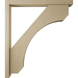 Ekena Millwork - BKTUR0352X42X48LEC05RCPR - Timberthane Faux Wood Legacy Style Bracket w/ Offset Brace, Block Ends, 3 1/2"W x 42"D x 48"H, Primed Tan