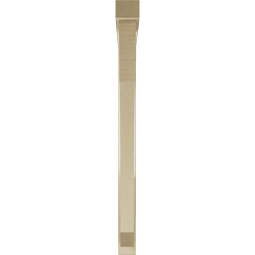 Ekena Millwork - BKTUR0352X44X44LEC05RCPR - Timberthane Faux Wood Legacy Style Bracket w/ Offset Brace, Block Ends, 3 1/2"W x 44"D x 44"H, Primed Tan