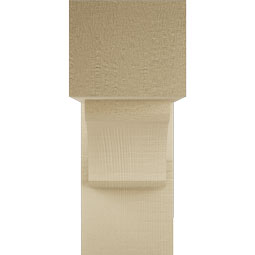 Ekena Millwork - BKTUR0554X14X14LEC05RCPR - Timberthane Faux Wood Legacy Style Bracket w/ Offset Brace, Block Ends, 5 1/2"W x 14"D x 14"H, Primed Tan