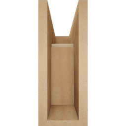 Ekena Millwork - BKTUR0554X14X14LEC05RCPR - Timberthane Faux Wood Legacy Style Bracket w/ Offset Brace, Block Ends, 5 1/2"W x 14"D x 14"H, Primed Tan