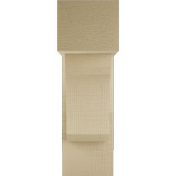 Ekena Millwork - BKTUR0554X14X18LEC05RCPR - Timberthane Faux Wood Legacy Style Bracket w/ Offset Brace, Block Ends, 5 1/2"W x 14"D x 18"H, Primed Tan