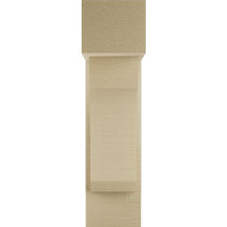 Ekena Millwork - BKTUR0554X14X22LEC05RCPR - Timberthane Faux Wood Legacy Style Bracket w/ Offset Brace, Block Ends, 5 1/2"W x 14"D x 22"H, Primed Tan