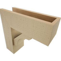 Ekena Millwork - BKTUR0554X16X16LEC05RCPR - Timberthane Faux Wood Legacy Style Bracket w/ Offset Brace, Block Ends, 5 1/2"W x 16"D x 16"H, Primed Tan