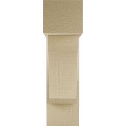 Ekena Millwork - BKTUR0554X16X20LEC05RCPR - Timberthane Faux Wood Legacy Style Bracket w/ Offset Brace, Block Ends, 5 1/2"W x 16"D x 20"H, Primed Tan