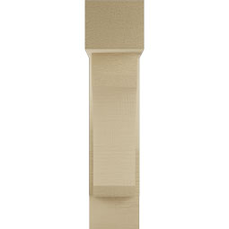 Ekena Millwork - BKTUR0554X16X24LEC05RCPR - Timberthane Faux Wood Legacy Style Bracket w/ Offset Brace, Block Ends, 5 1/2"W x 16"D x 24"H, Primed Tan