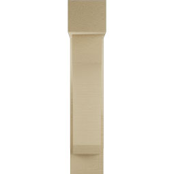 Ekena Millwork - BKTUR0554X16X28LEC05RCPR - Timberthane Faux Wood Legacy Style Bracket w/ Offset Brace, Block Ends, 5 1/2"W x 16"D x 28"H, Primed Tan