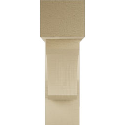 Ekena Millwork - BKTUR0554X18X18LEC05RCPR - Timberthane Faux Wood Legacy Style Bracket w/ Offset Brace, Block Ends, 5 1/2"W x 18"D x 18"H, Primed Tan