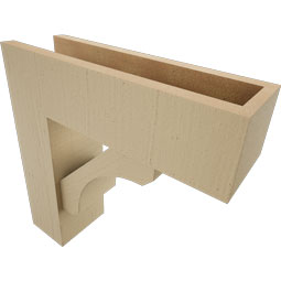 Ekena Millwork - BKTUR0554X18X18LEC05RCPR - Timberthane Faux Wood Legacy Style Bracket w/ Offset Brace, Block Ends, 5 1/2"W x 18"D x 18"H, Primed Tan