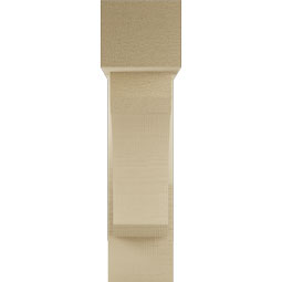 Ekena Millwork - BKTUR0554X18X22LEC05RCPR - Timberthane Faux Wood Legacy Style Bracket w/ Offset Brace, Block Ends, 5 1/2"W x 18"D x 22"H, Primed Tan