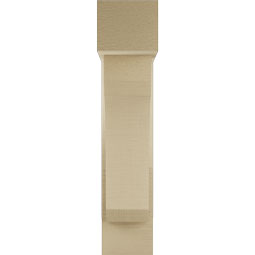 Ekena Millwork - BKTUR0554X18X26LEC05RCPR - Timberthane Faux Wood Legacy Style Bracket w/ Offset Brace, Block Ends, 5 1/2"W x 18"D x 26"H, Primed Tan