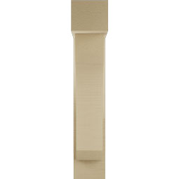 Ekena Millwork - BKTUR0554X18X30LEC05RCPR - Timberthane Faux Wood Legacy Style Bracket w/ Offset Brace, Block Ends, 5 1/2"W x 18"D x 30"H, Primed Tan