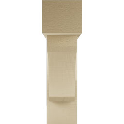 Ekena Millwork - BKTUR0554X20X20LEC05RCPR - Timberthane Faux Wood Legacy Style Bracket w/ Offset Brace, Block Ends, 5 1/2"W x 20"D x 20"H, Primed Tan
